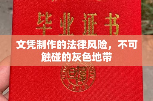 西畴文凭制作的法律风险，不可触碰的灰色地带
